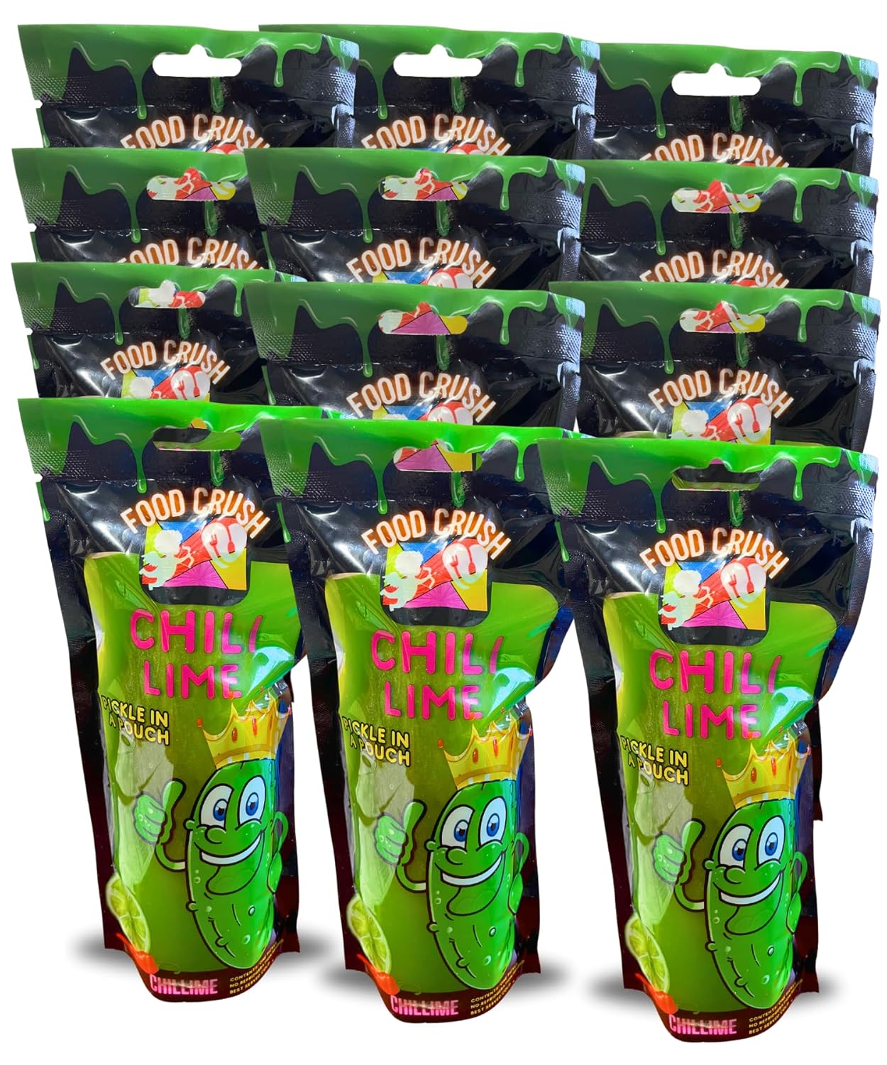Chili Lime Pickle Bulk Wholesale 12 Pack-Chillime Pickles In A Pouch-Spicy Sour Lime Flavored Pickles Snacks. The Tiktok Trend Item by Food Crush