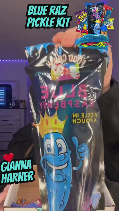 Blue Raspberry Pickle Kit With Takis-Mexican Candy (Dulces Mexicano) with Takis, Fruit Roll up, gushers, Lucas Gusano Chamoy Sauce and more-Tiktok Trend Items by Food Crush